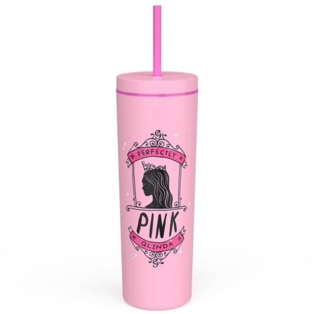 Wicked Glinda Perfectly Pink 23 oz Tumbler and Straw